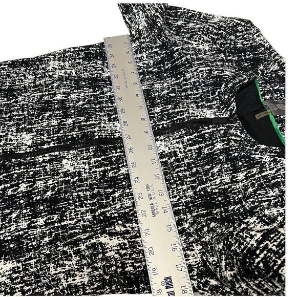 Vince Camuto‎ Women's M Blazer Jacket Black White Zip Abstract Speckled Textured - Picture 6 of 13